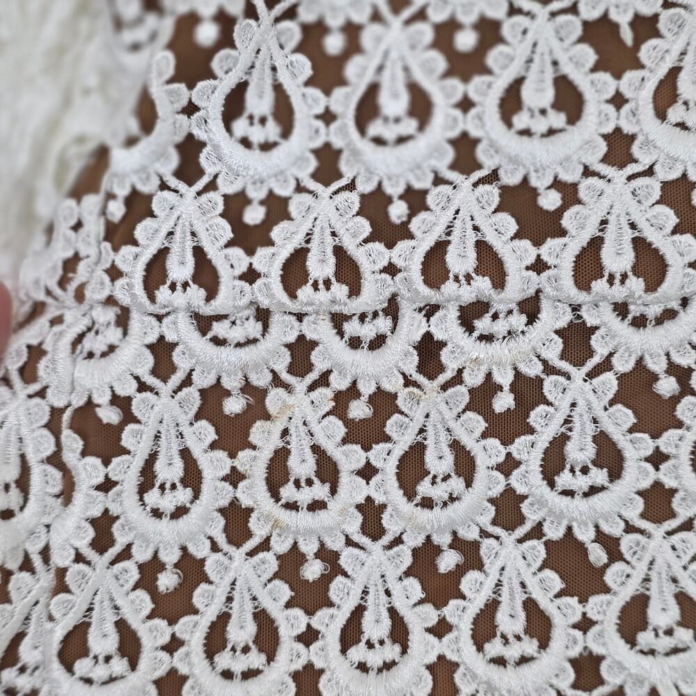 Daughters of Simone Anthro Nude Nev Crochet Lace Wedding Lined Boho Gown 4XL - Picture 5 of 12